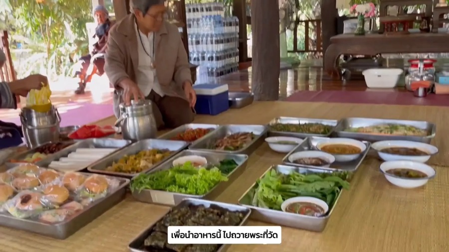 ภาพกิจกรรมในแคมป์ ช่วงถวายอาหารเช้า